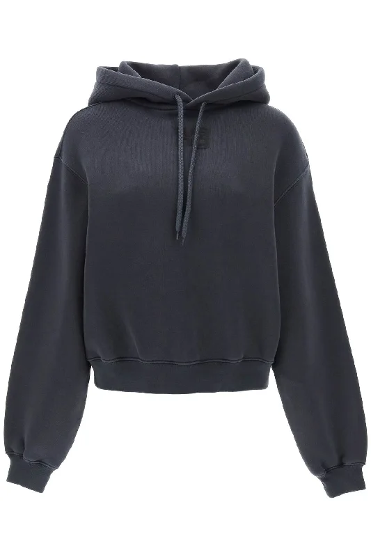 Hoodie With Puff Logo  - Grey Hoodie with Strings Custom Fit Adjustable