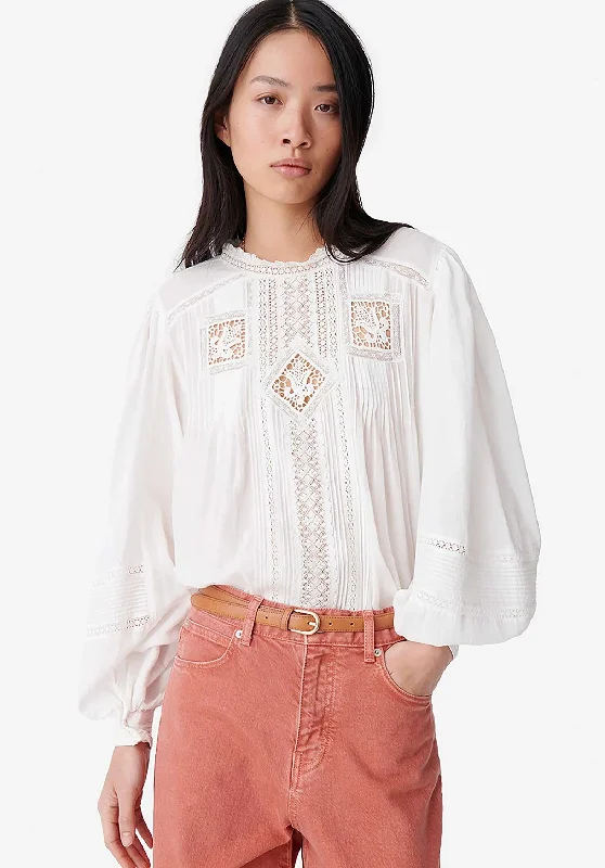 Blouse Calin 2hva27-v09002 White Semi-Sheer Blouse