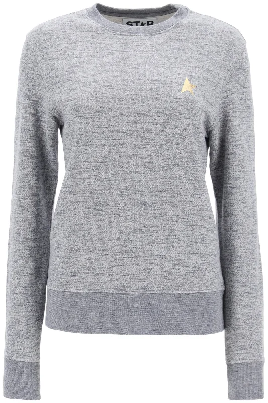 Athena Sweatshirt With Gold Star  - Grey Hoodie with Rhinestones Sparkly Elegant