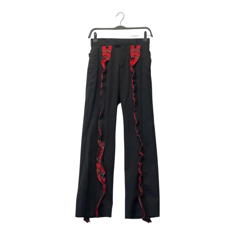 UNDERCOVER/Straight Pants/2/Wool/BLK/RED PLAID DETAILS Fashionable Tapered Leg Pants