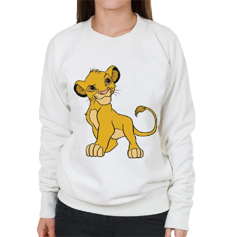 Disney Smiling Simba The Lion King Women's Sweatshirt Hoodie with Patch Decorative Personalized