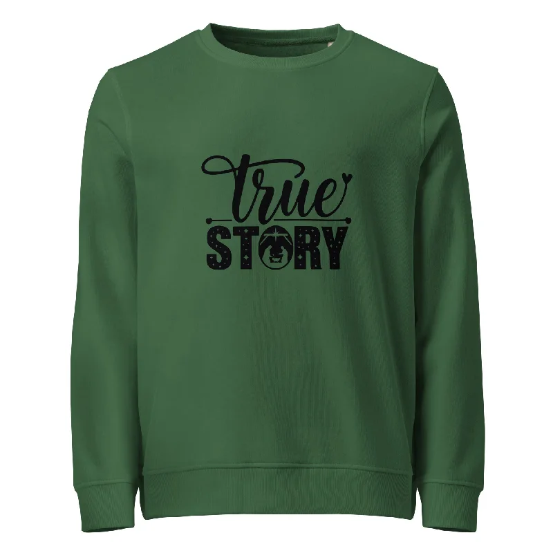 True Story Graphics Women Organic Sweatshirt Hoodie with Toggle Buttons Decorative Unique True Story Graphics Women Organic Sweatshirt Hoodie with Toggle Buttons Decorative Unique