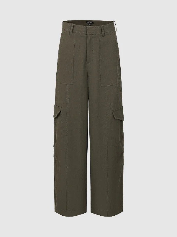Wide-Leg Pants Chic Wool Trousers
