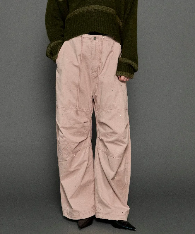 Rhinestone Snow Pants Casual Skinny Fit Pants