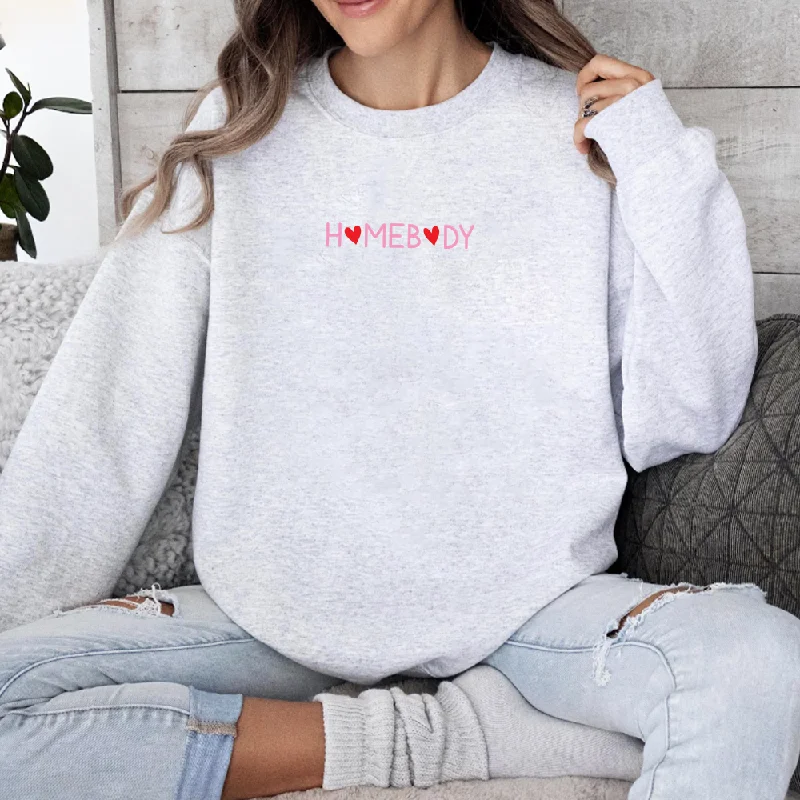 Homebody Women's Heather Grey Sweatshirt Hoodie with Relaxed Fit Easy Casual