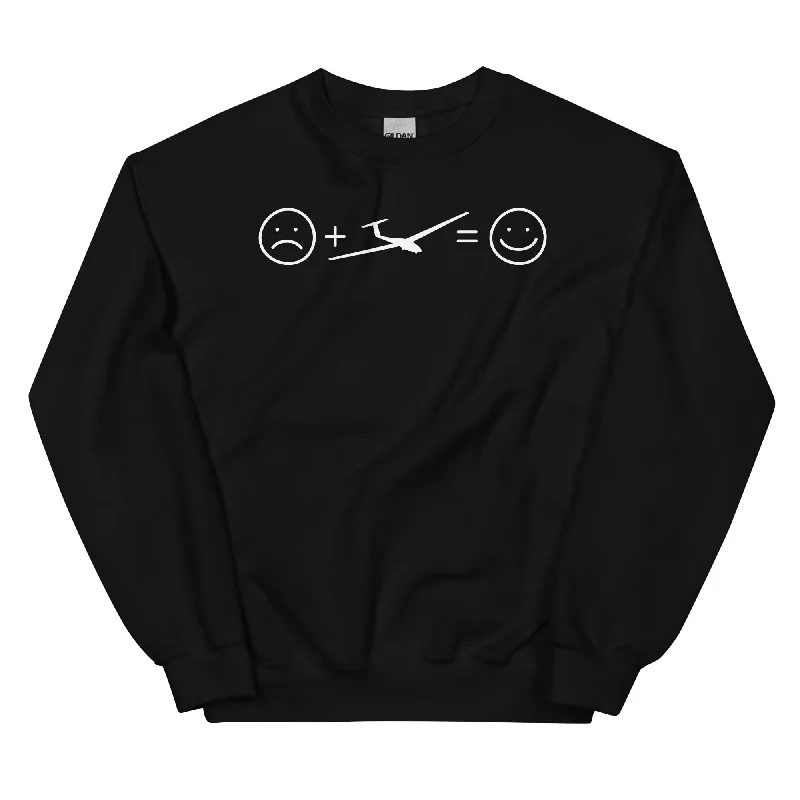Lächelndes Gesicht und Segelflugzeug - Sweatshirt (Unisex) Hoodie with Raw Hem Edgy Unfinished Lächelndes Gesicht und Segelflugzeug - Sweatshirt (Unisex) Hoodie with Raw Hem Edgy Unfinished
