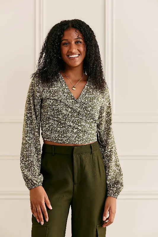 Blouse courte cache-cœur - 4048 Delicate Bow Blouse