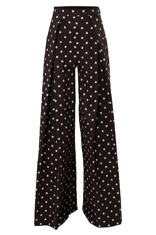 Wide Leg Pleated Pant Trendy Printed Pants