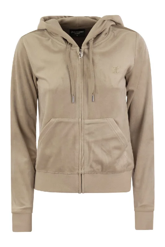 Velvet hoodie Hoodie with Button Classic Timeless