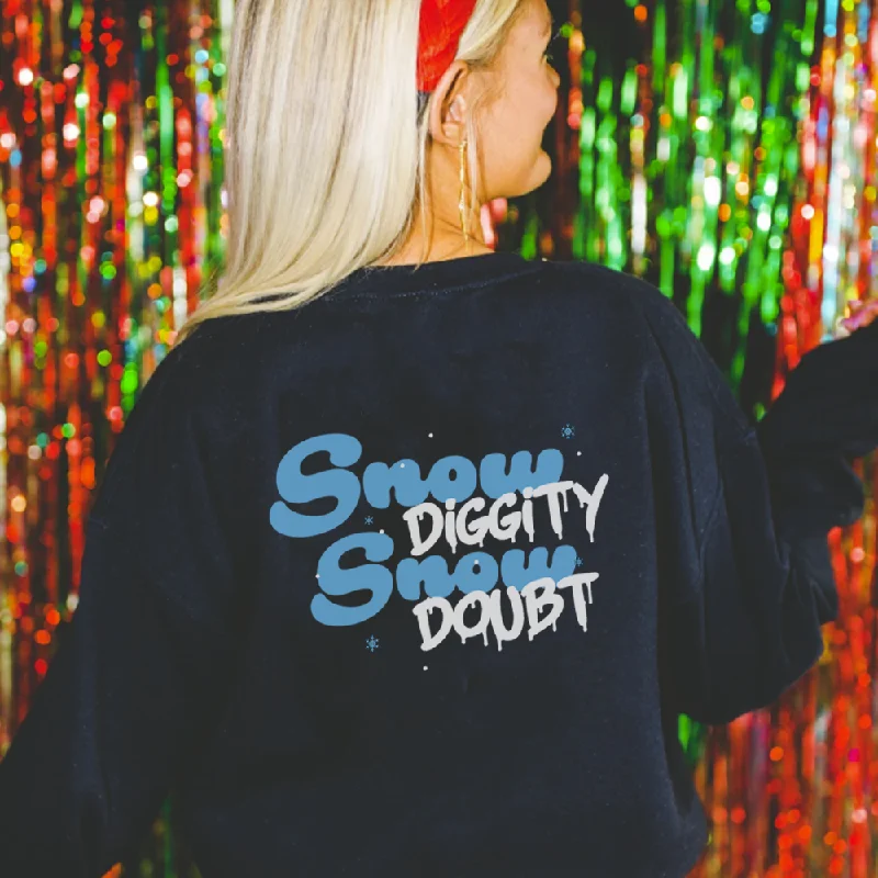 Snow Diggity, Snow Doubt Women's Sweatshirt Hoodie with Ribbed Cuffs Snug Fit Comfort Snow Diggity, Snow Doubt Women's Sweatshirt Hoodie with Ribbed Cuffs Snug Fit Comfort