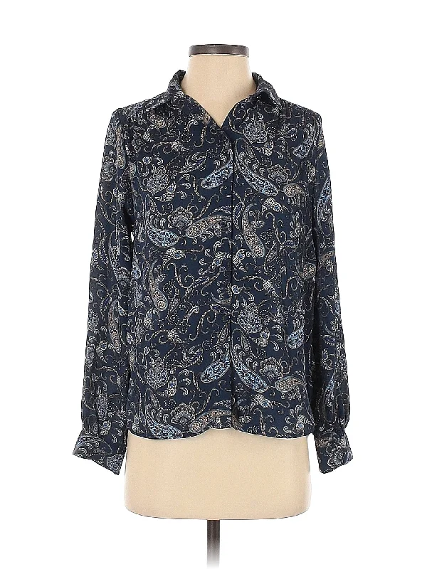 Long Sleeve Blouse Wrap Front Blouse