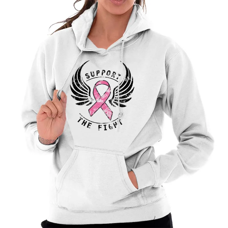 Breast Cancer Awareness Hoodie Hoodie with Turtle Neck Cozy Winter