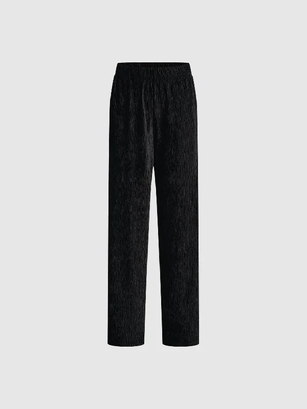 Regular Wide-Leg Pants Soft Stretch Pants