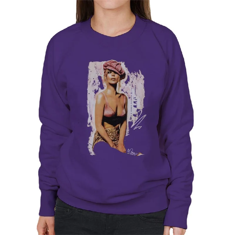 Sidney Maurer Original Portrait Of Kate Moss Pink Hat And Bra Women's Sweatshirt Hooded Sweatshirt Casual Wear Street Style Sidney Maurer Original Portrait Of Kate Moss Pink Hat And Bra Women's Sweatshirt Hooded Sweatshirt Casual Wear Street Style