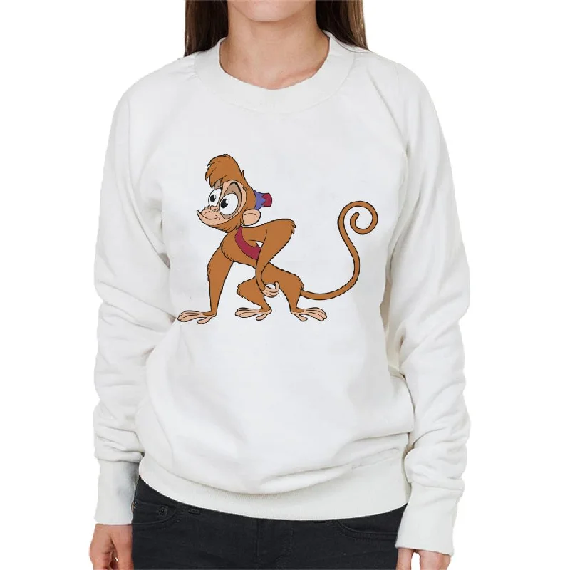Disney Abu Smile Aladdin Women's Sweatshirt Hoodie with Tied Waist Feminine Flattering Disney Abu Smile Aladdin Women's Sweatshirt Hoodie with Tied Waist Feminine Flattering