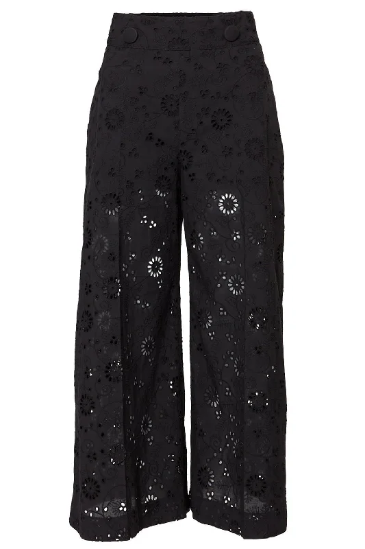 Wide Leg Eyelet Pant Classic Bootcut Trousers