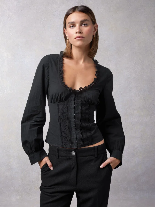 Blouse Wendy Noir Feminine Pastel Blouse