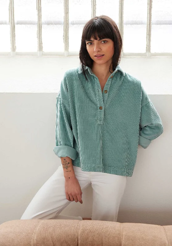 Blouse Jihanne Moss Vert Modern Oversized Blouse