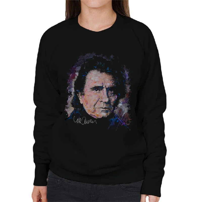 Sidney Maurer Original Portrait Of Johnny Cash Women's Sweatshirt Hoodie with Double Zipper Versatile Adjustable Sidney Maurer Original Portrait Of Johnny Cash Women's Sweatshirt Hoodie with Double Zipper Versatile Adjustable