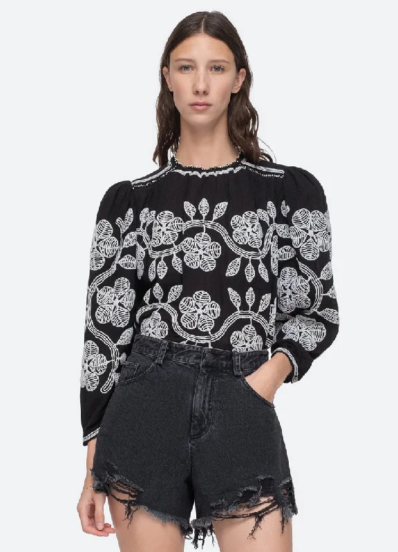 Blouse Beck Pf23-006 Black Office Formal Blouse