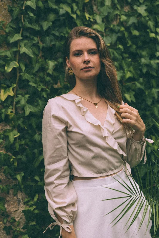 RUSSULA BLOUSE - ECRU Lightweight Chiffon Blouse