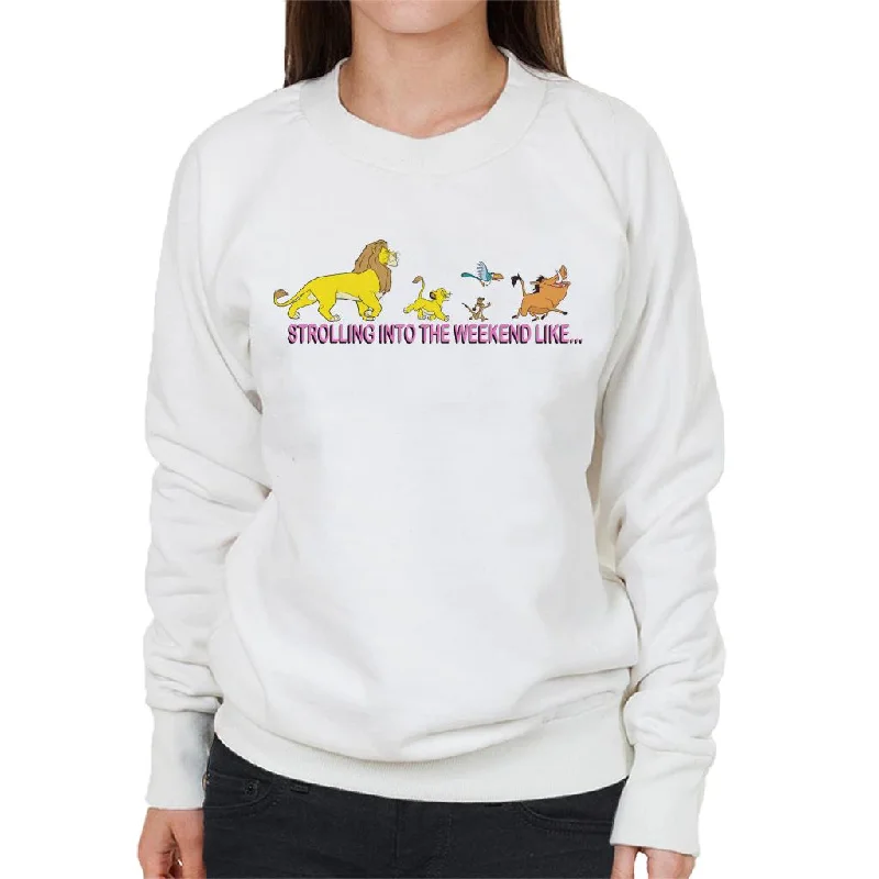 Disney The Lion King Strolling Into The Weekend Like Women's Sweatshirt Hoodie with Hem Applique Textured Unique Disney The Lion King Strolling Into The Weekend Like Women's Sweatshirt Hoodie with Hem Applique Textured Unique