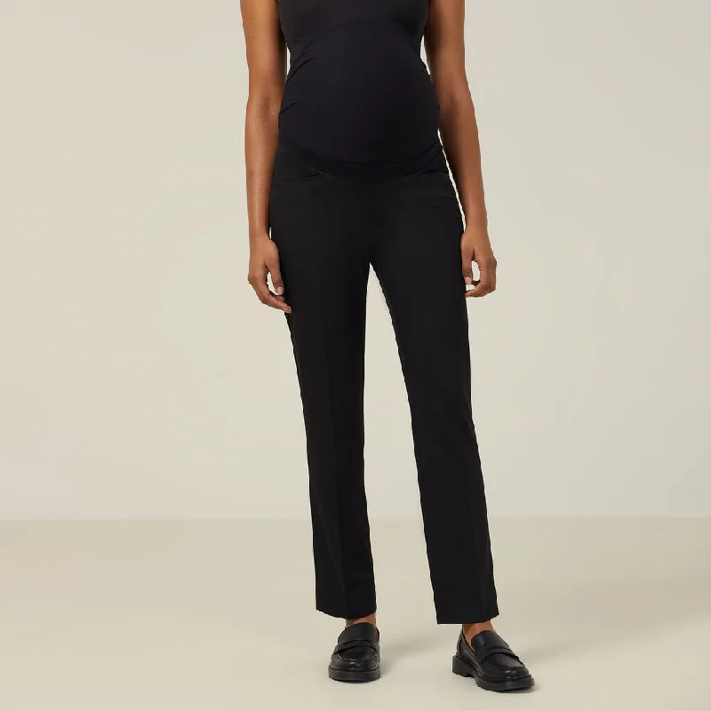 NNT Uniforms Poly Viscose Stretch Twill Maternity Pant (CAT3XM) Chic Black Leggings