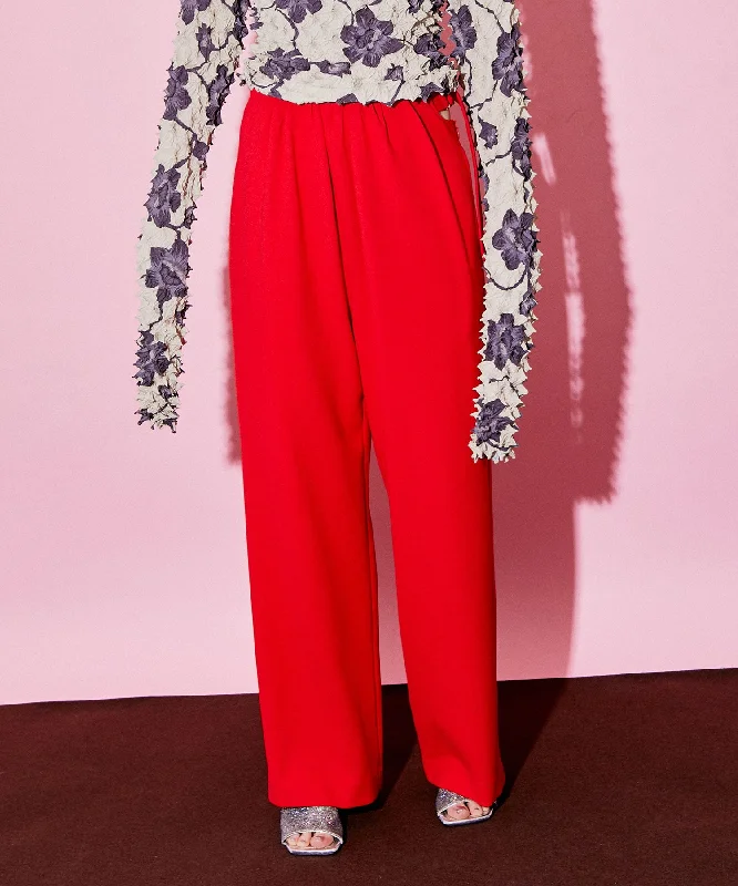 【SALE】Waist Gathers Wide Pants High-Waist Trousers