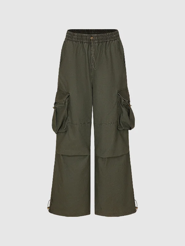 Elastic Waist Wide-Leg Pants Wide-Legged Palazzos