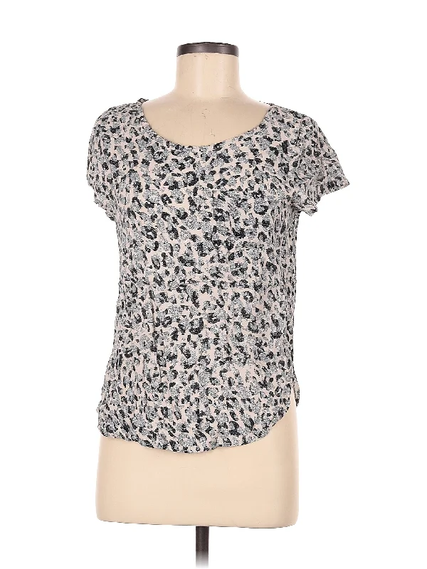 Short Sleeve Blouse Mandarin Collar Blouse