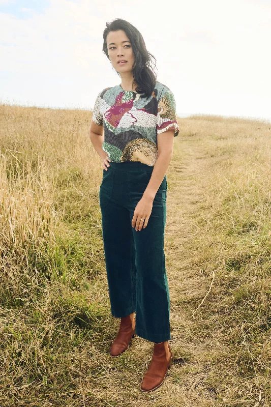 Peggy Winter Cord Pants Teal Trendy Velvet Pants