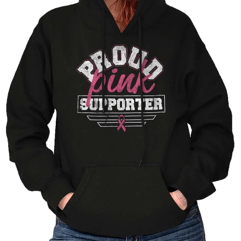 Breast Cancer Awareness Hoodie Hoodie with Front Slit Layering Stylish
