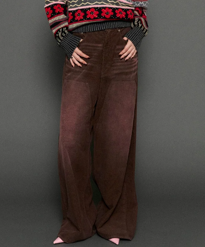 【SALE】Corduroy Baggy Pants Relaxed Fit Trousers