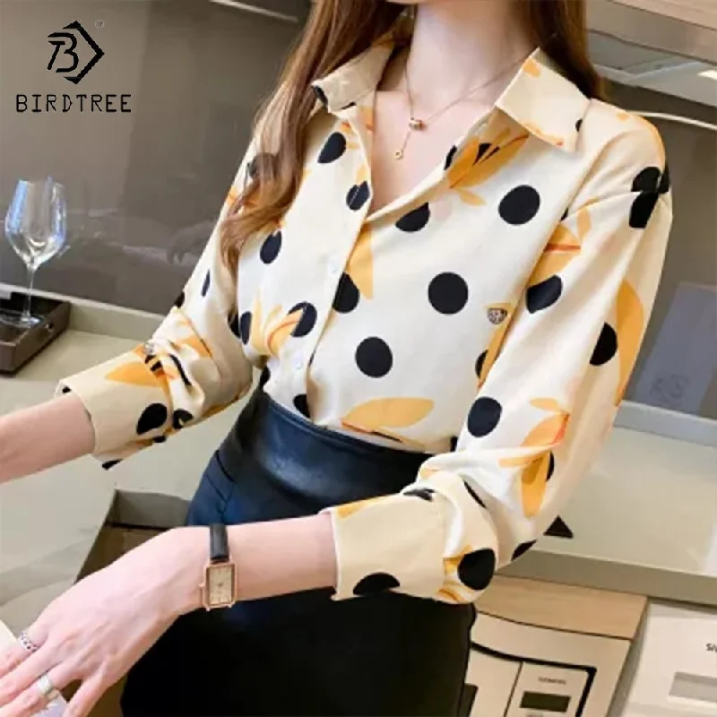 Fashion Ladies Long Sleeve Dot Printing Shirts Elegant Casual Loose Blouses Career Chiffon Shirt Tops For Spring Autumn Smart Business Blouse Fashion Ladies Long Sleeve Dot Printing Shirts Elegant Casual Loose Blouses Career Chiffon Shirt Tops For Spring Autumn Smart Business Blouse