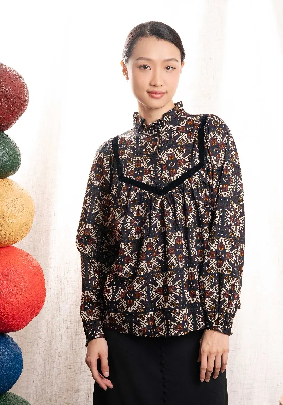 Blouse Tina T Tina Tibet Nuit Sweetheart Neck Blouse