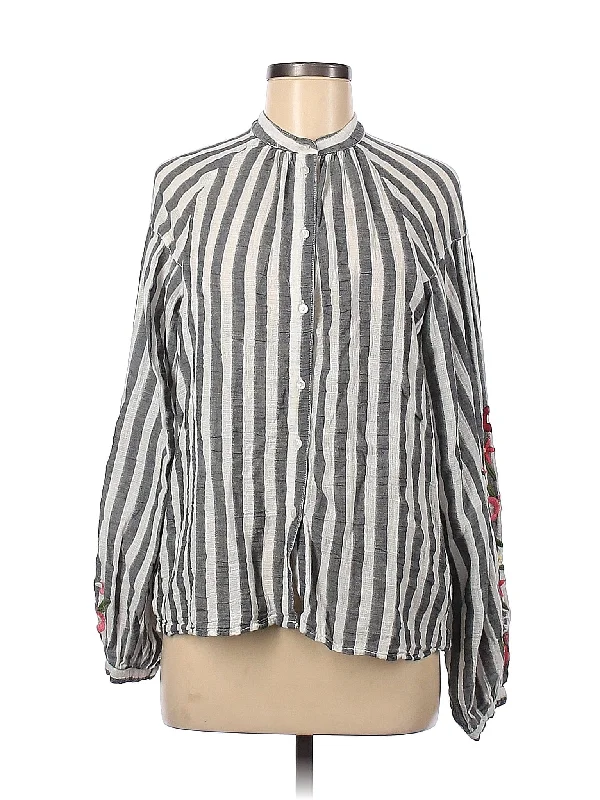 Long Sleeve Blouse Frilled Cuff Blouse