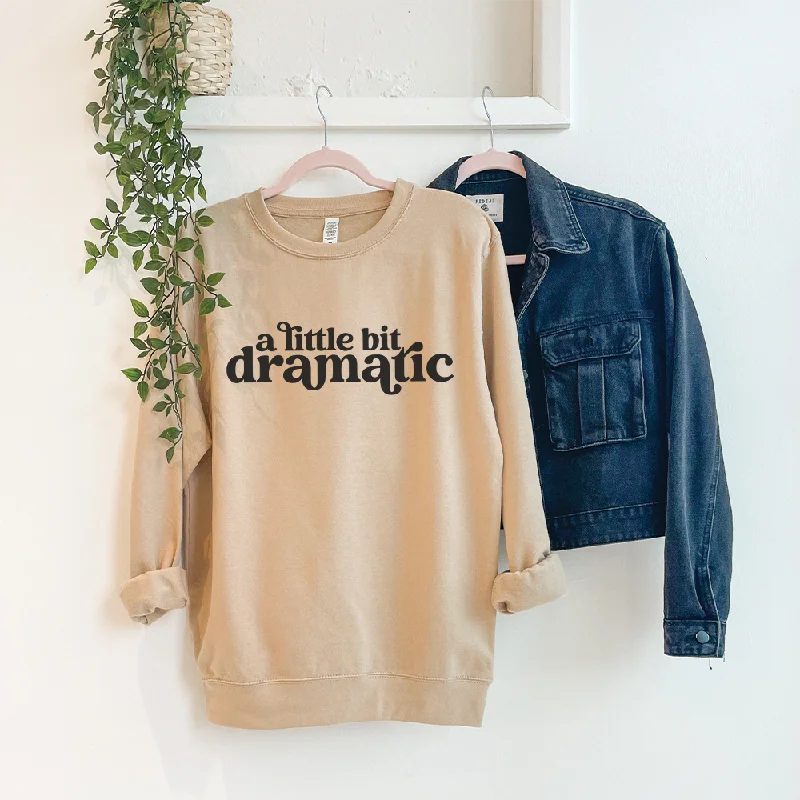 Little Bit Dramatic Desert Sand Sweatshirt Hoodie with Mock Neck Collared Structured Little Bit Dramatic Desert Sand Sweatshirt Hoodie with Mock Neck Collared Structured