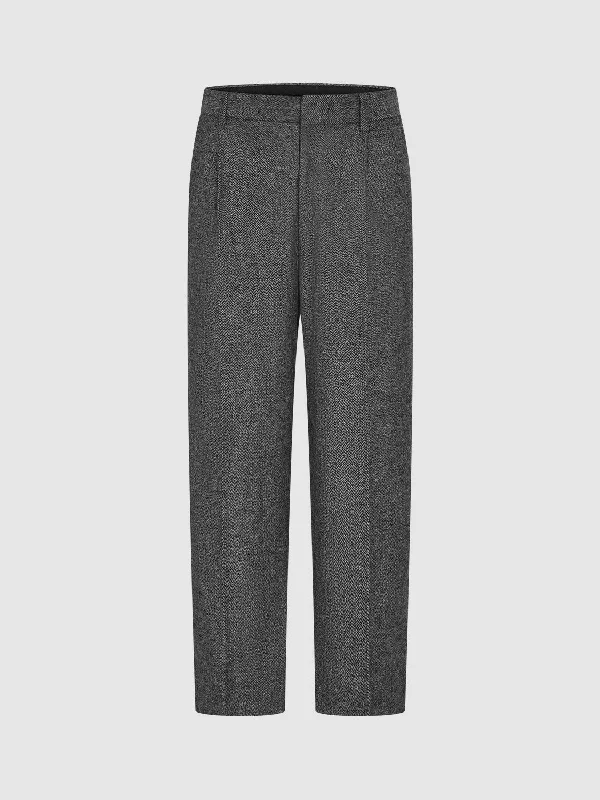 Regular Wide-Leg Pants Stylish Elastic Waist Pants