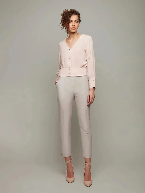 LAVENDER | Drop-Waist Silk Blouse Classic Minimalist Blouse