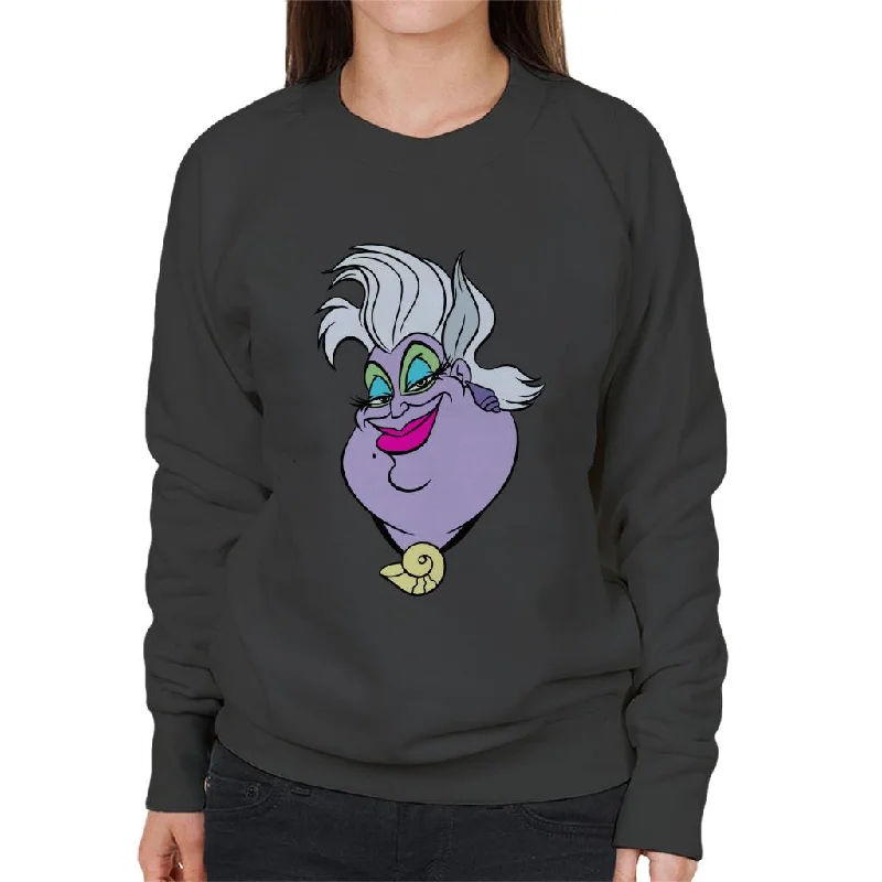 Disney Ursula Smile The Little Mermaid Women's Sweatshirt Hoodie with Hidden Zipper Minimalist Clean Disney Ursula Smile The Little Mermaid Women's Sweatshirt Hoodie with Hidden Zipper Minimalist Clean