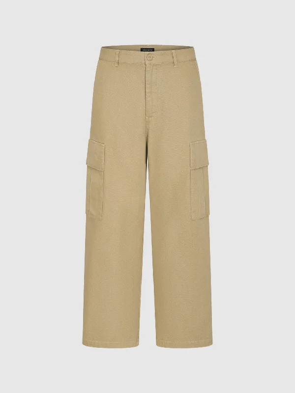 Wide-Leg Flap Pocket Pants Classic Stretch Pants
