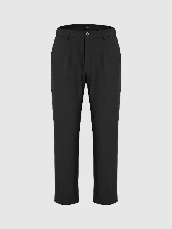 Tailored Carrot Fit Pants Classic Pleated Pants