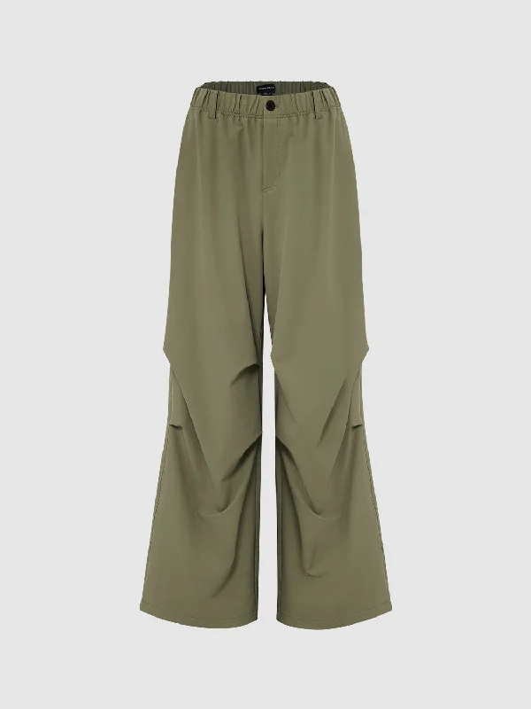 Elastic Wide-Leg Pants Lightweight Linen Pants