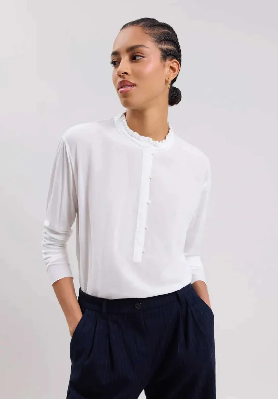 Blouse Tuptin Bctf501 White Balloon Sleeve Blouse