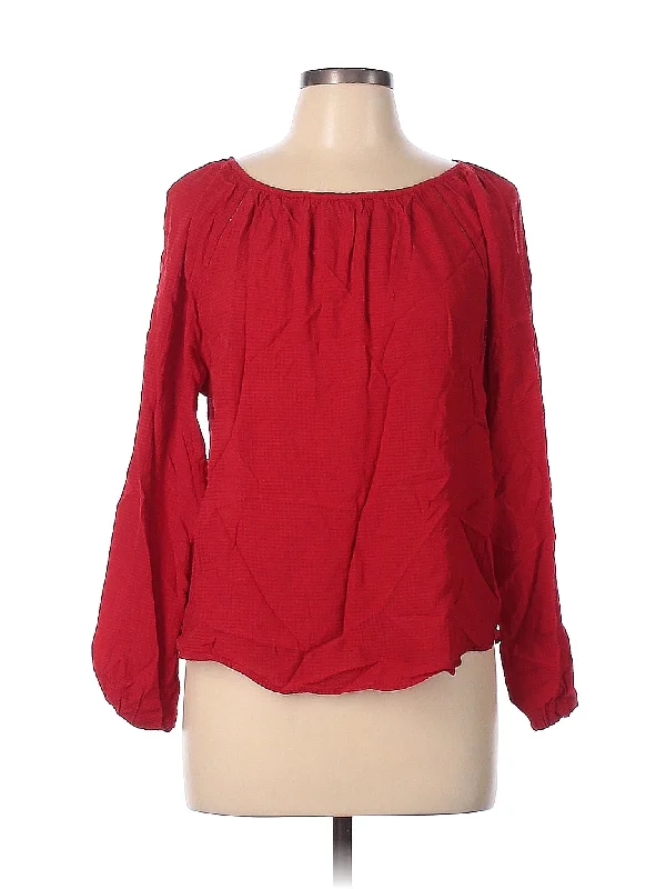 Long Sleeve Blouse Sheer Sleeve Blouse