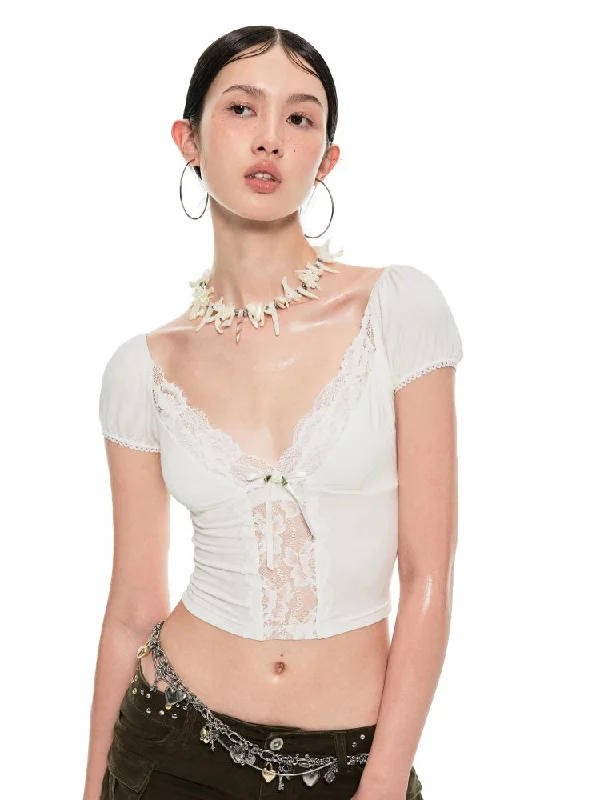 Lace Bow Blouse Oversized Silk Blouse