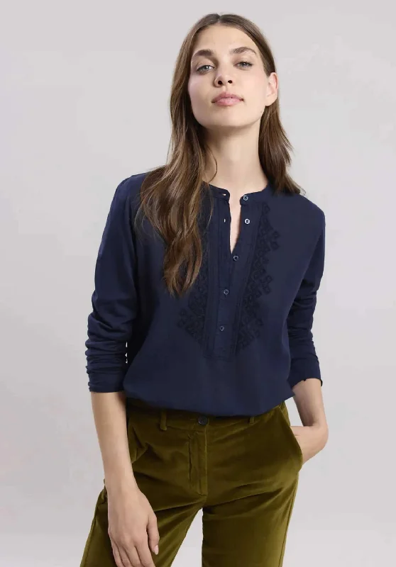 Blouse Taenia Bcte501 Dark-Navy Soft Modal Blouse