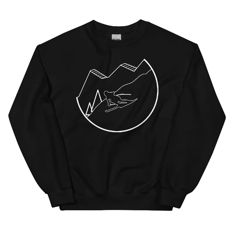 Skifahren - (49) - Sweatshirt (Unisex) Hoodie with Zipper Placket Modern Functional