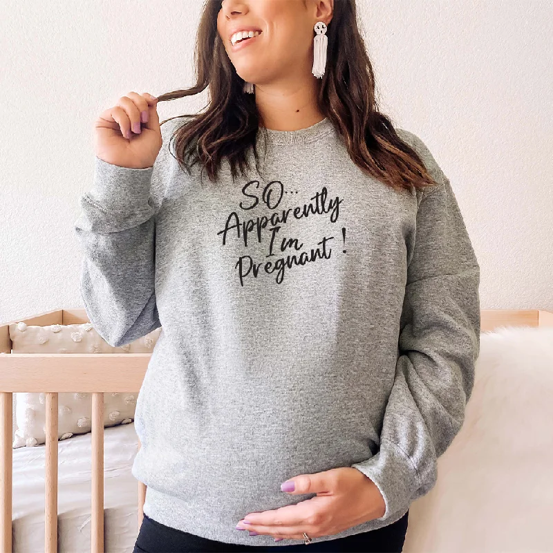 So... Apparently I'm Pregnant Women's Sweatshirt Hoodie with Color Block Contrast Stylish So... Apparently I'm Pregnant Women's Sweatshirt Hoodie with Color Block Contrast Stylish
