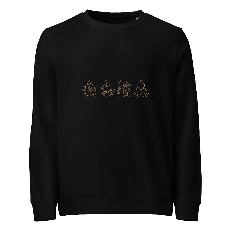 Festive Graphics Women Organic Sweatshirt Hoodie with Thumb Holes Functional Cozy